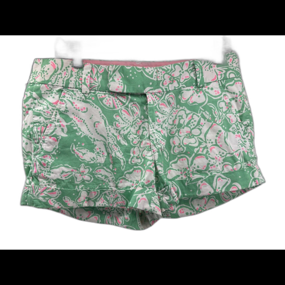 Lilly Pulitzer Cuffed Barclay Shorts Size 6 beach preppy